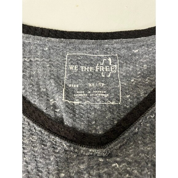 We the Free Waffle Knit Grey Oversized Women's - Picture 7 of 10